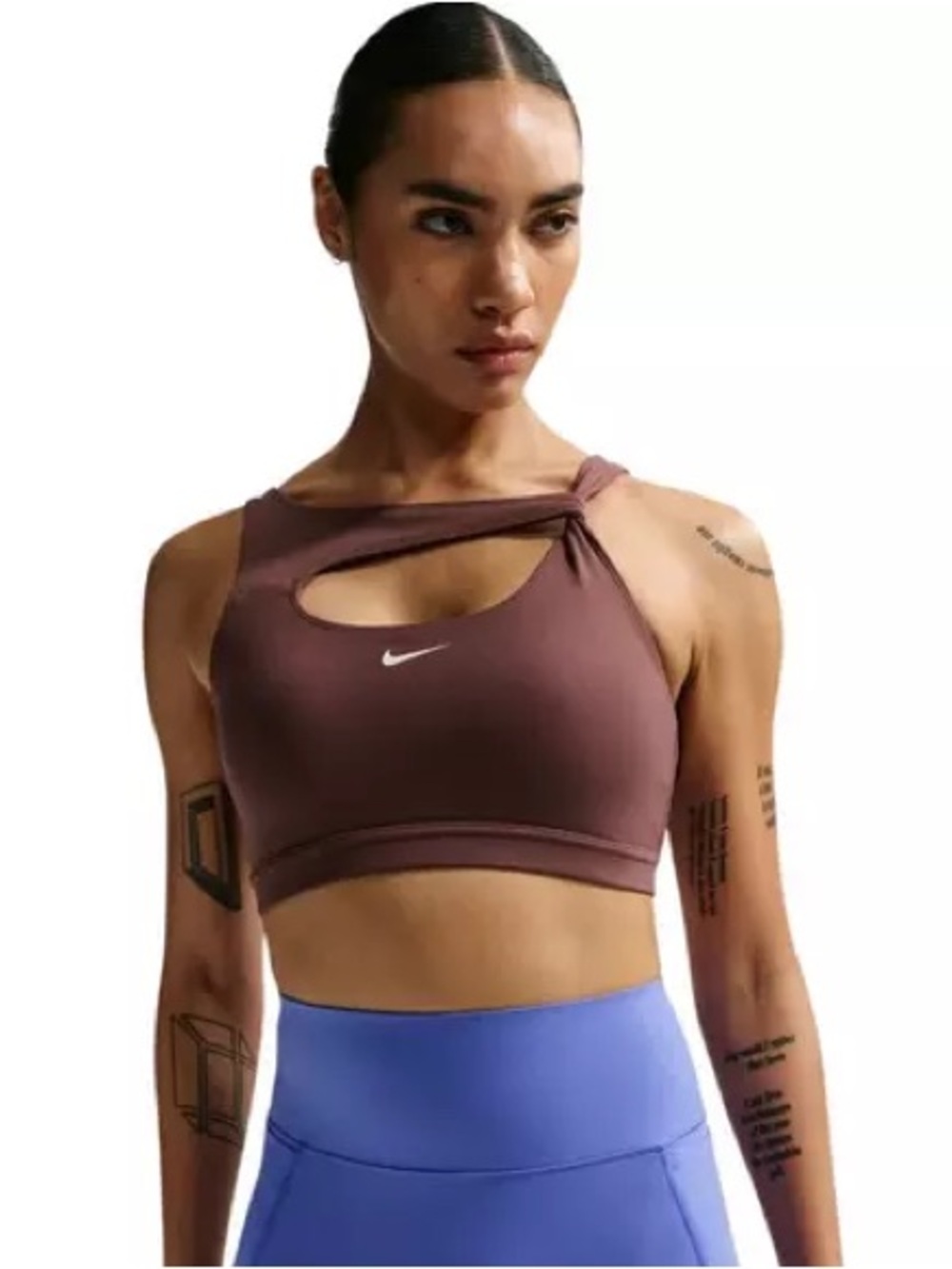 Nike One Dri-FIT Capsule Sports Bra in Tattoo/White - Picture 3 of 4